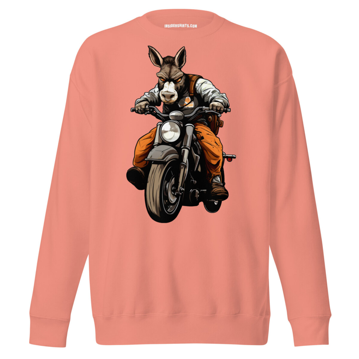 Motorrad Donkey Maenner Pullover Dusty Rose