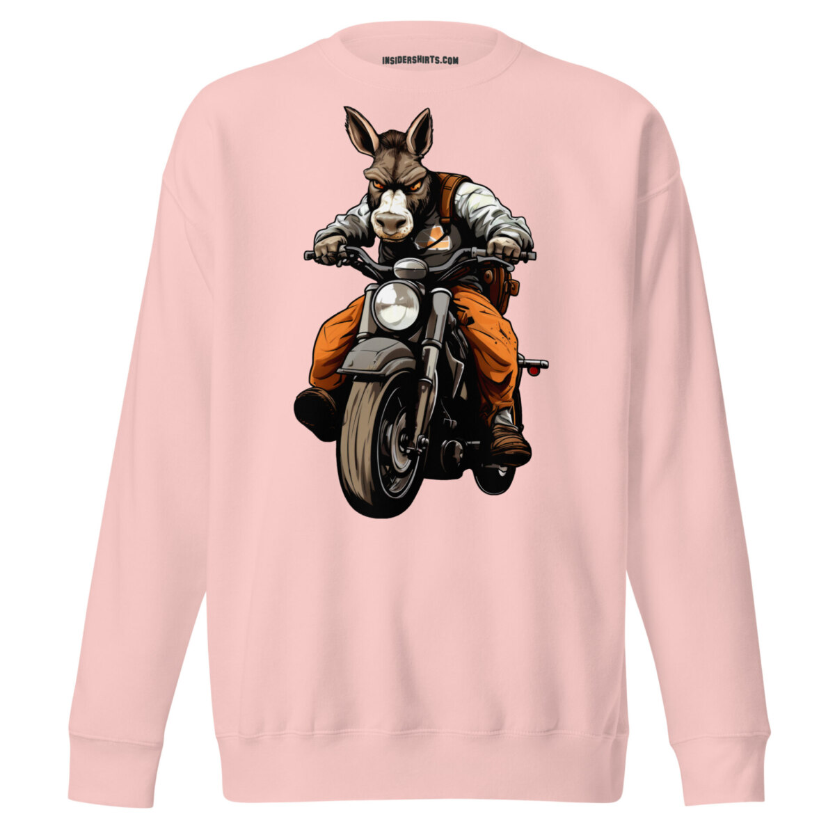 Motorrad Donkey Maenner Pullover Hellpink