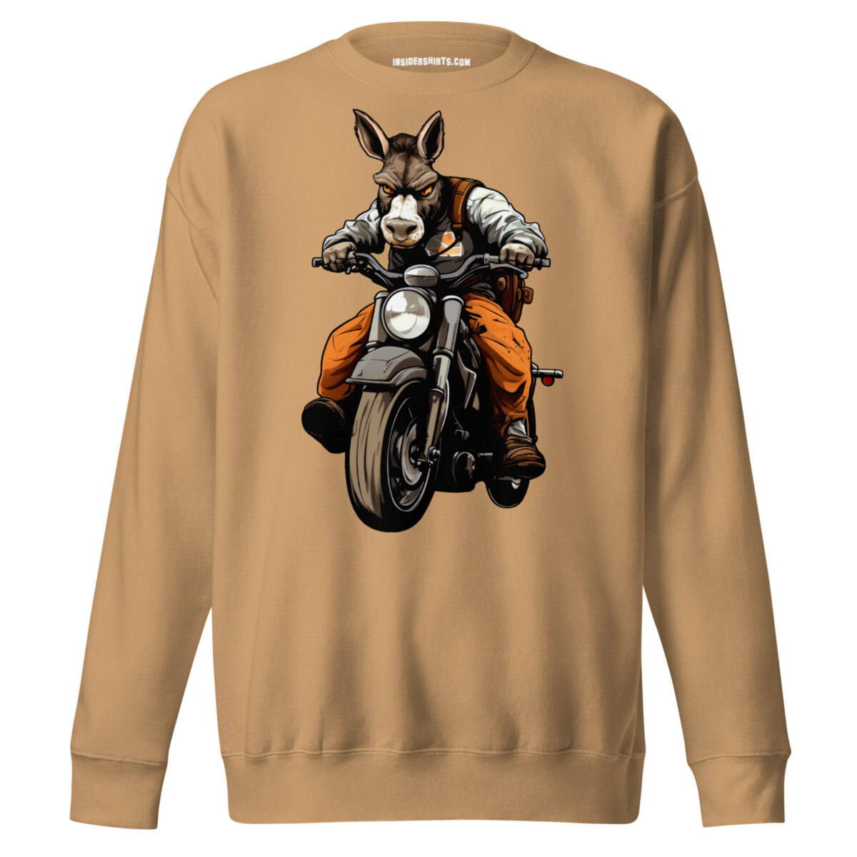 Motorrad Donkey Maenner Pullover Khaki