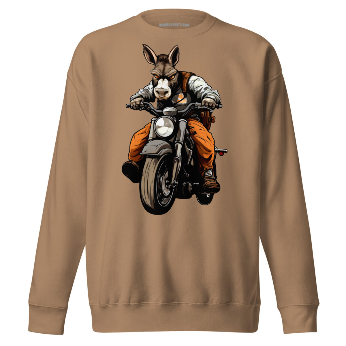 Motorrad Donkey Maenner Pullover Latte