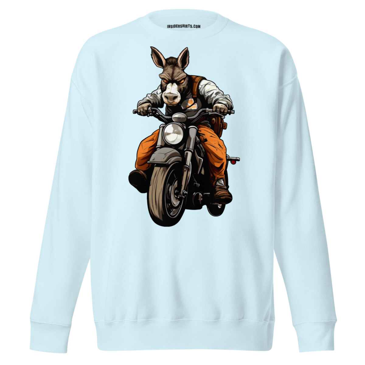 Motorrad Donkey Maenner Pullover Sky Blue