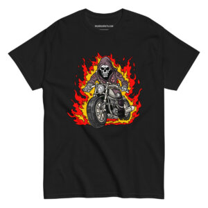 Motorrad Flammen Maenner T Shirt Schwarz