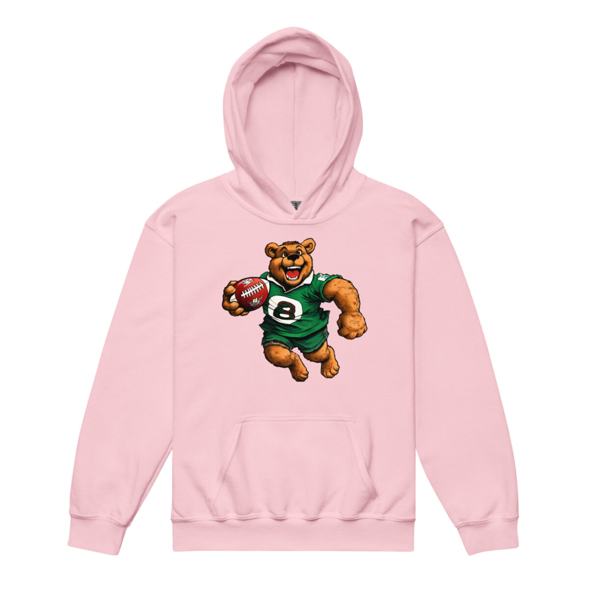 Rugby Baeren Kinder Kapuzenpulli Hellpink