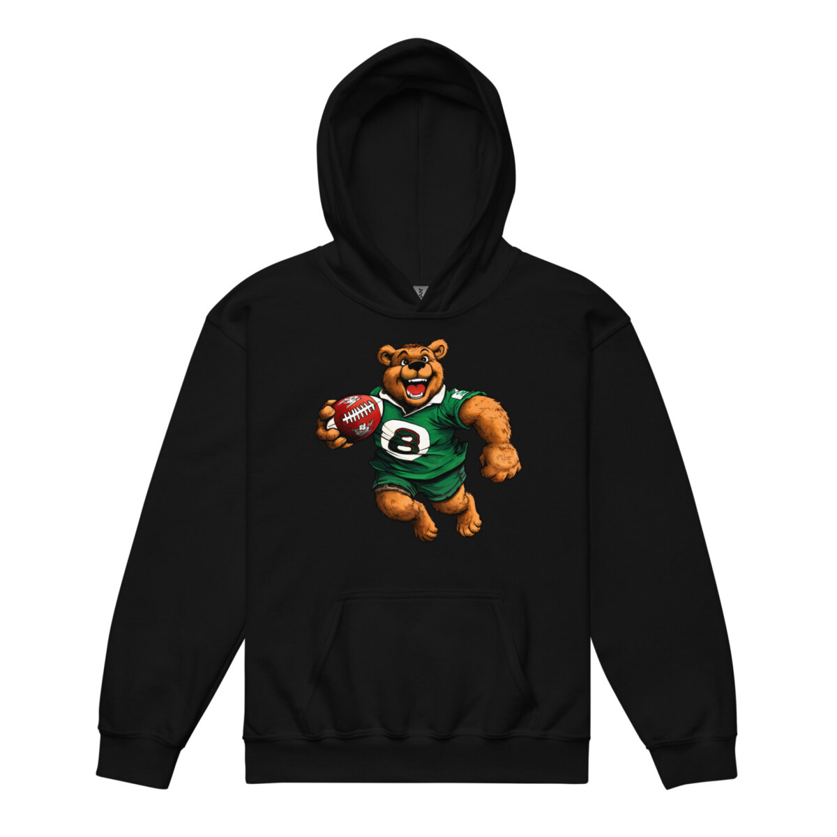 Rugby Baeren Kinder Kapuzenpulli Schwarz