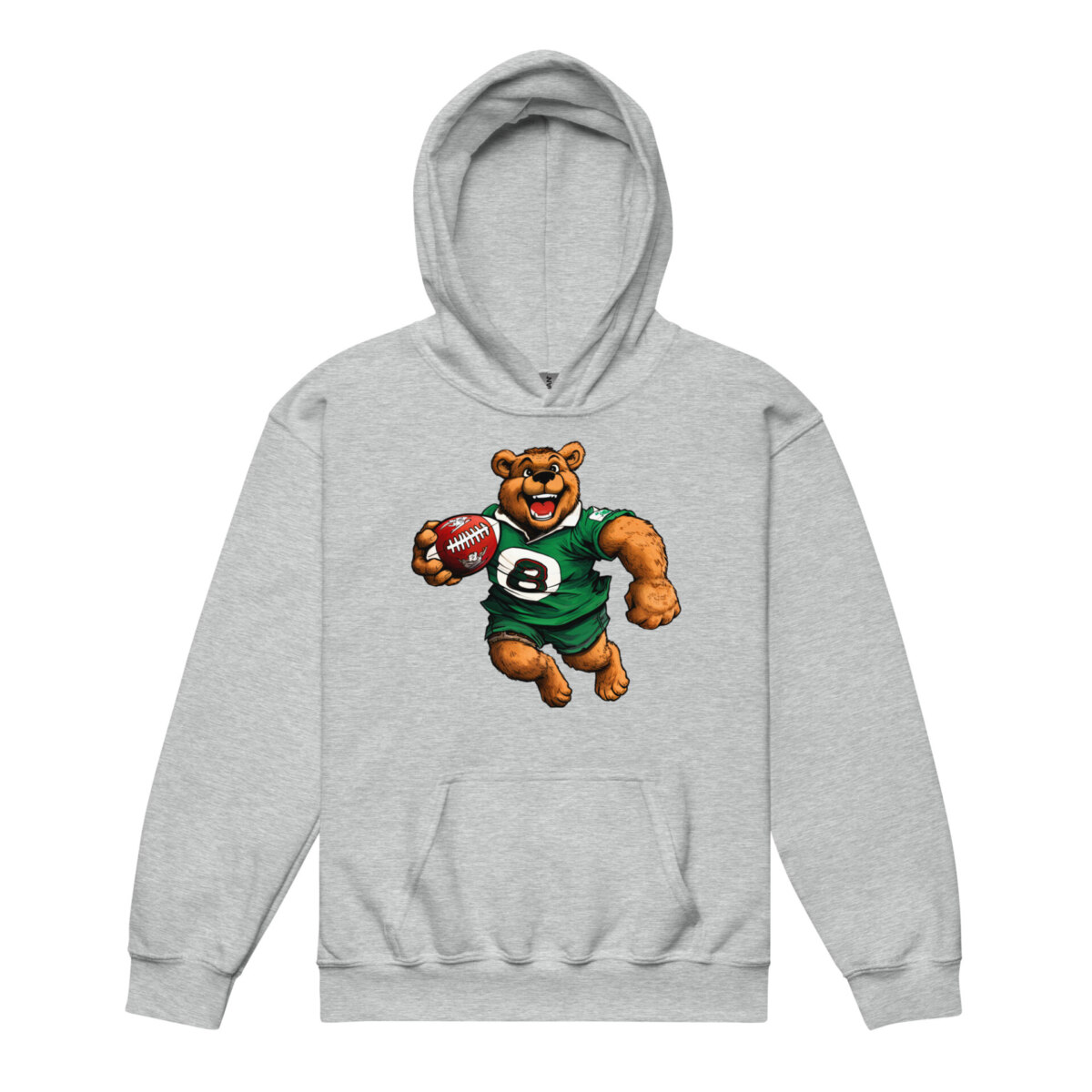 Rugby Baeren Kinder Kapuzenpulli Sportgrau