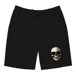 Skull Style Fleece Shorts Schwarz