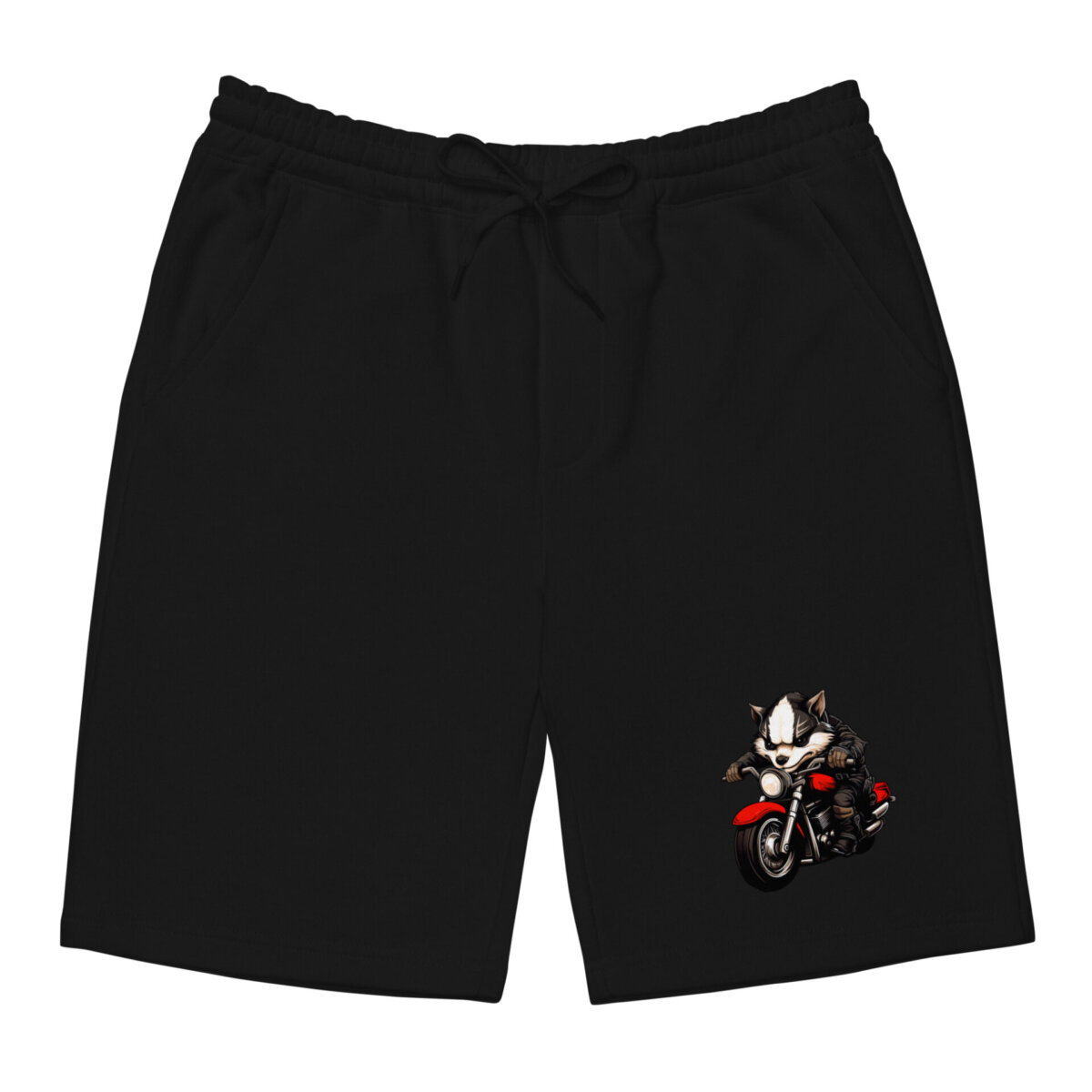 Motorrad Dachs Fleece Shorts Schwarz