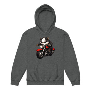 Motorrad Dachs Kinder Kapuzenpulli Dunkles Heather