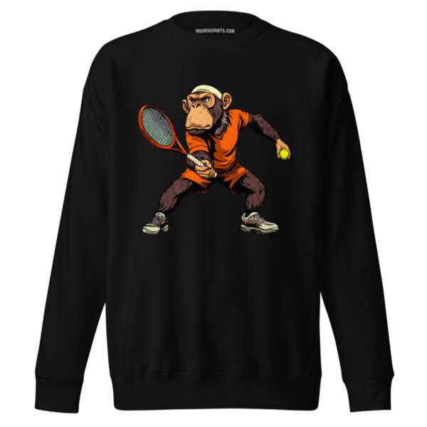 Affen Tennis Maenner Pullover Schwarz