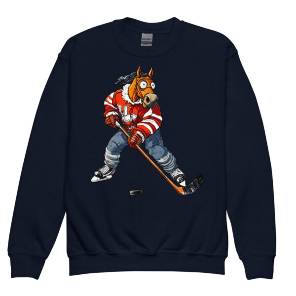 Eishockey Pferd Kinder Pullover Navy