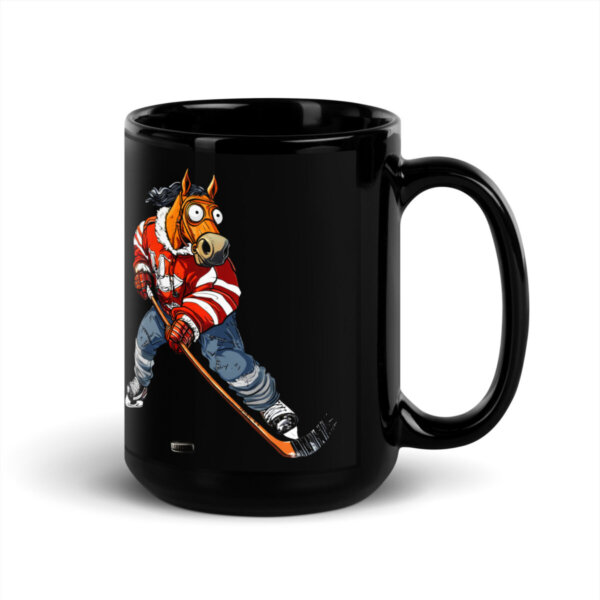 Eishockey Pferd Tasse Schwarz