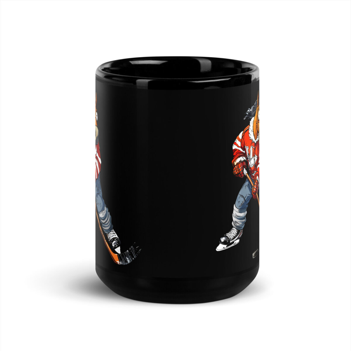Eishockey Pferd Tasse Schwarz
