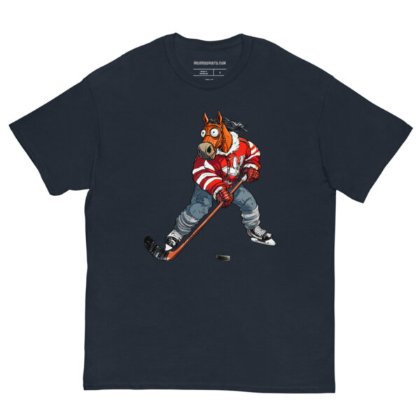 Pferde Hockey Maenner T Shirt Navy