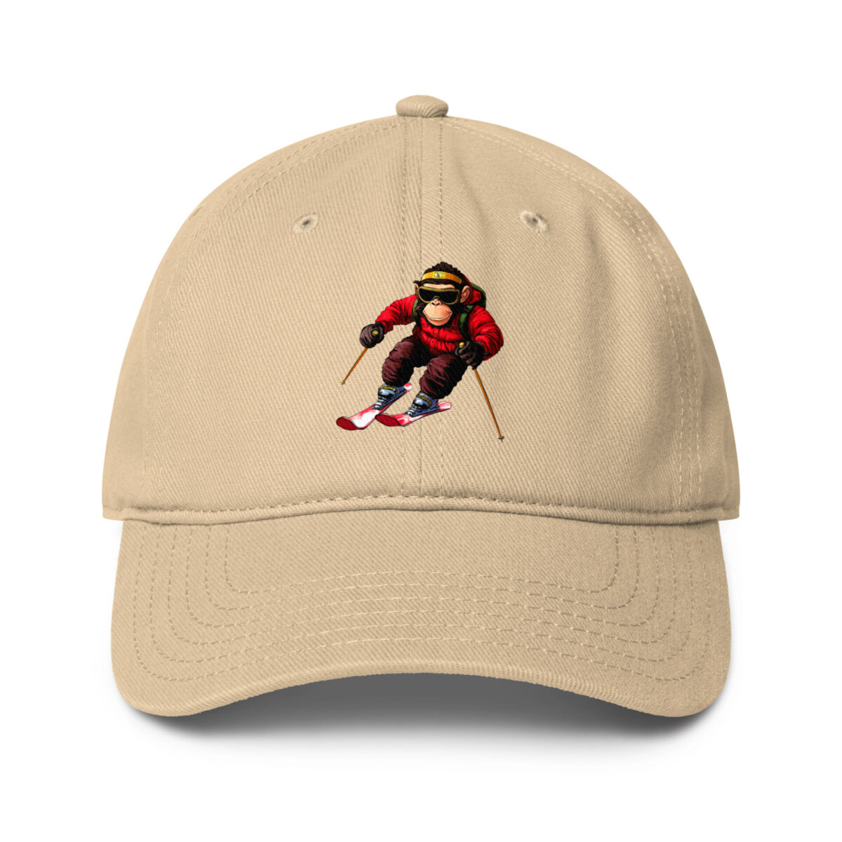 Ski Chimp Baseball Cap Khaki