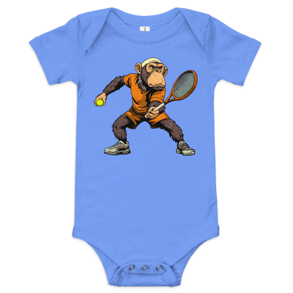 Smash Monkey Babybody Heather Columbia Blau