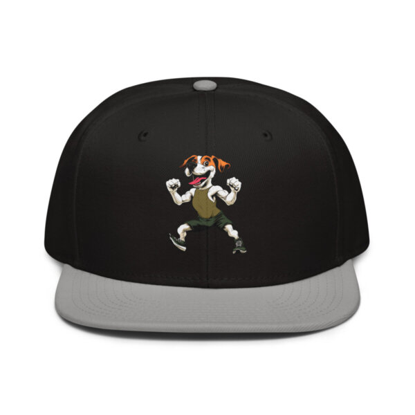 Running Dog Snapback Cap Grau Schwarz Schwarz