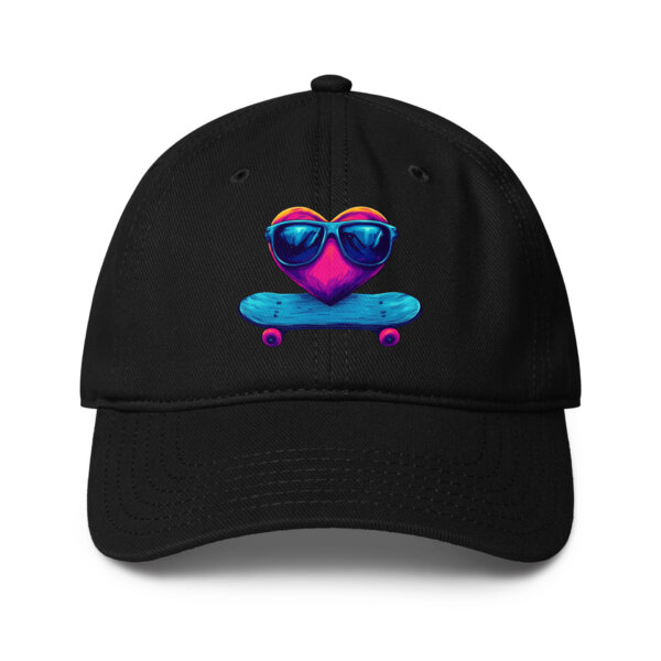 Heart Flip Style Baseball Cap Schwarz