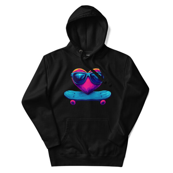 Heart Flip Style Frauen Kapuzenpulli Schwarz