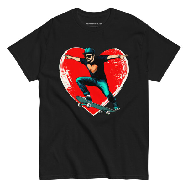 Skate Heart Maenner T Shirt Schwarz