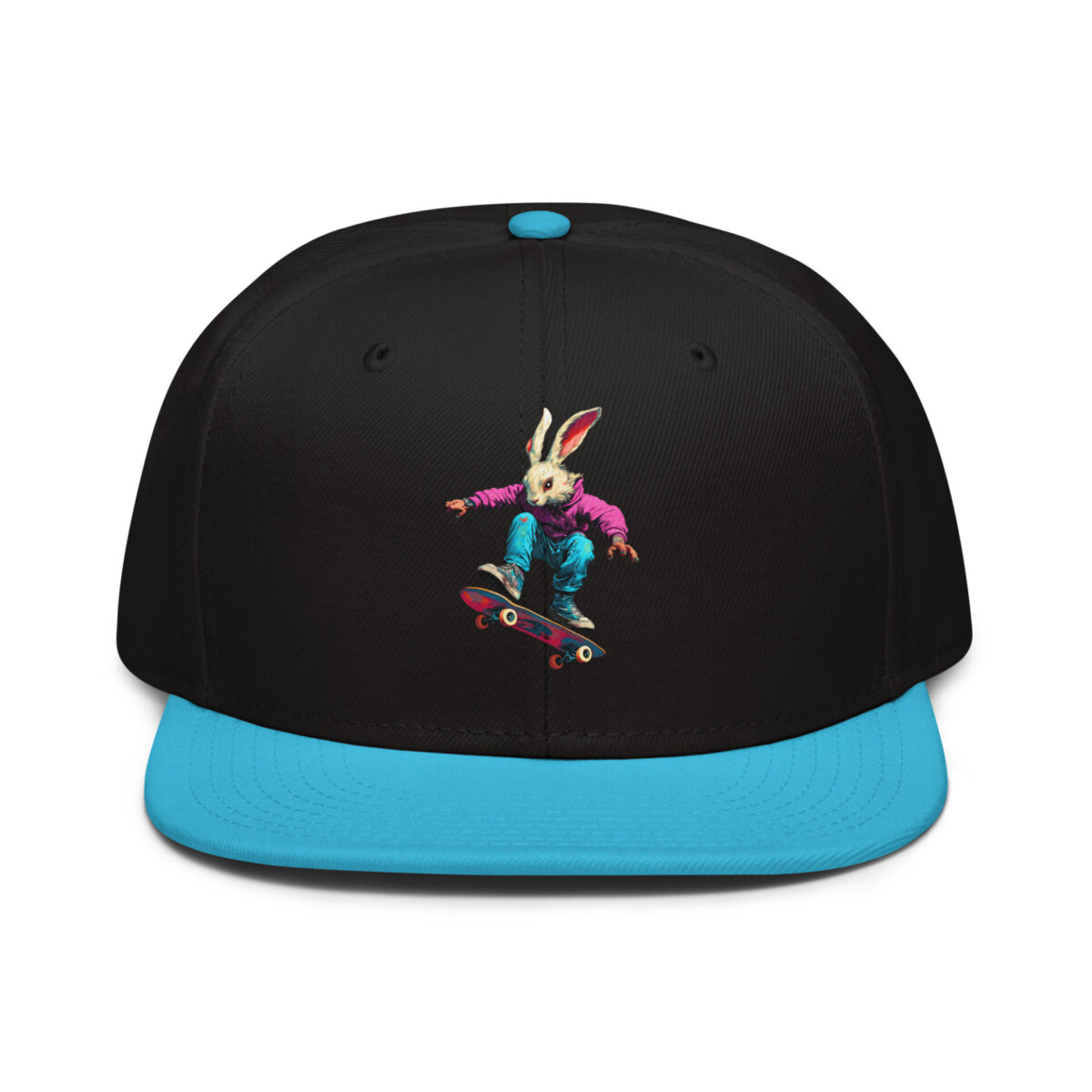 Kickflip Bunny Snapback Cap Aquablau Schwarz Schwarz