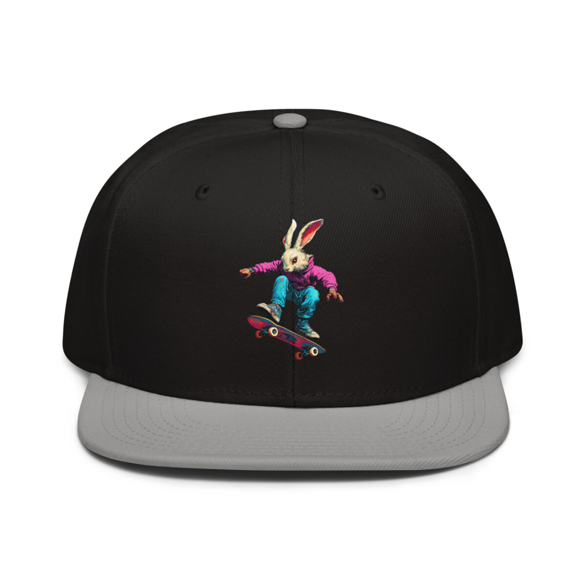 Kickflip Bunny Snapback Cap Grau Schwarz Schwarz