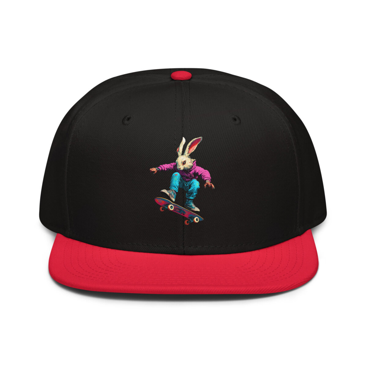 Kickflip Bunny Snapback Cap Rot Schwarz Schwarz