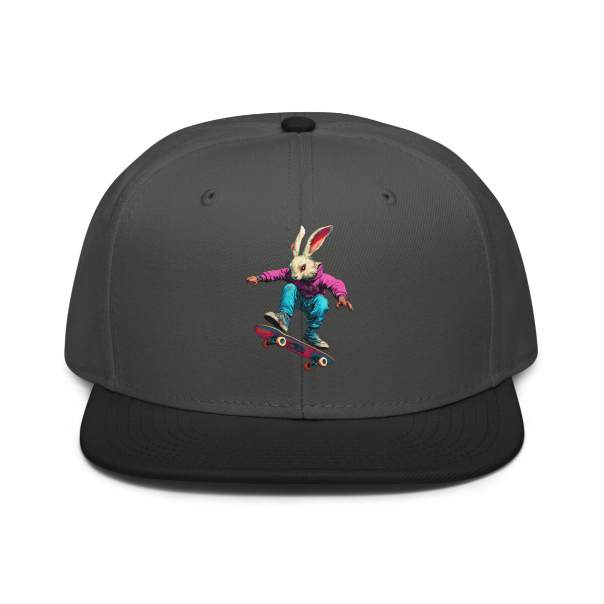 Kickflip Bunny Snapback Cap Schwarz Anthrazit Anthrazit