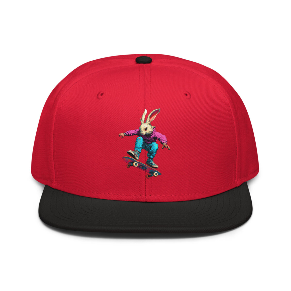 Kickflip Bunny Snapback Cap Schwarz Rot Rot