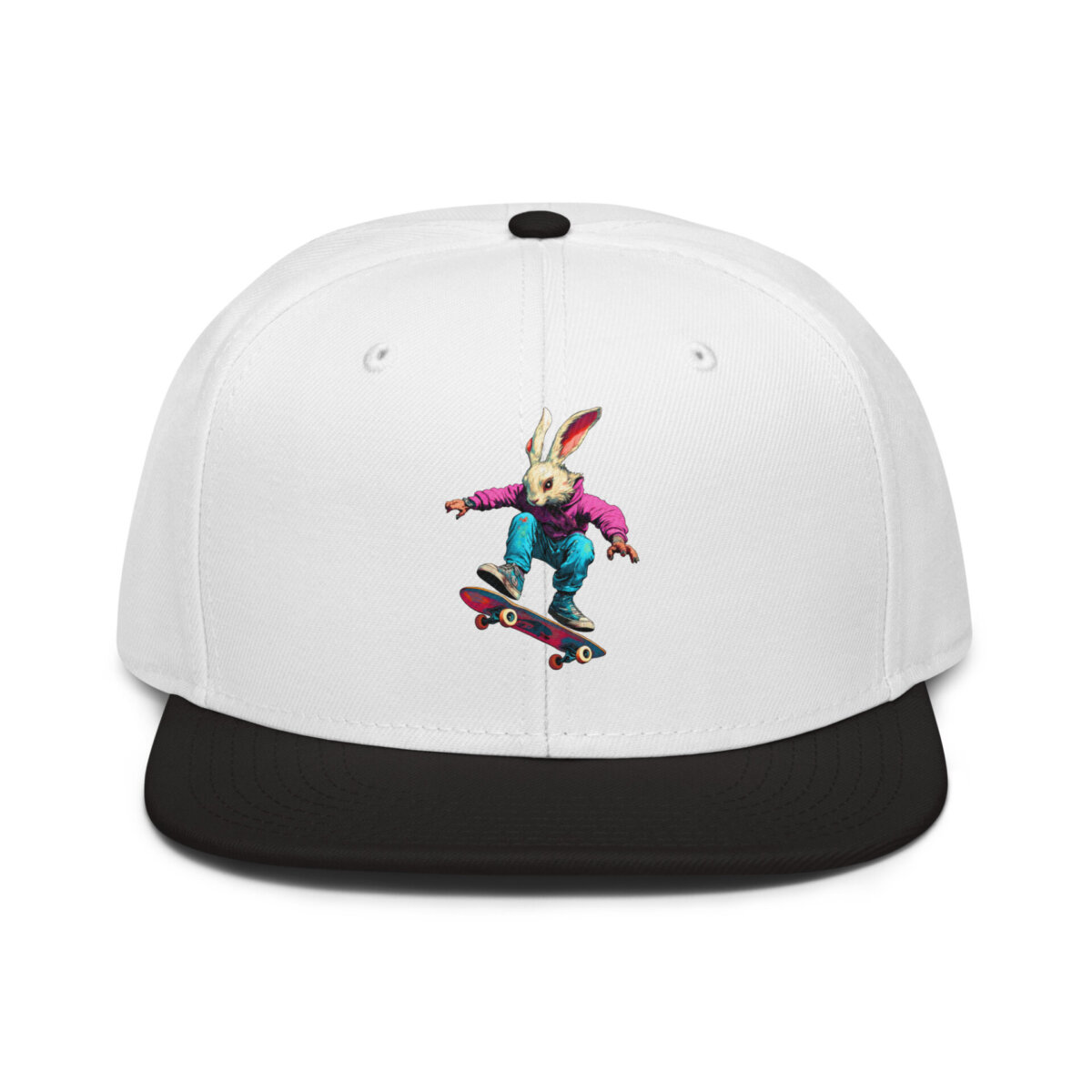 Kickflip Bunny Snapback Cap Schwarz Weiss Weiss