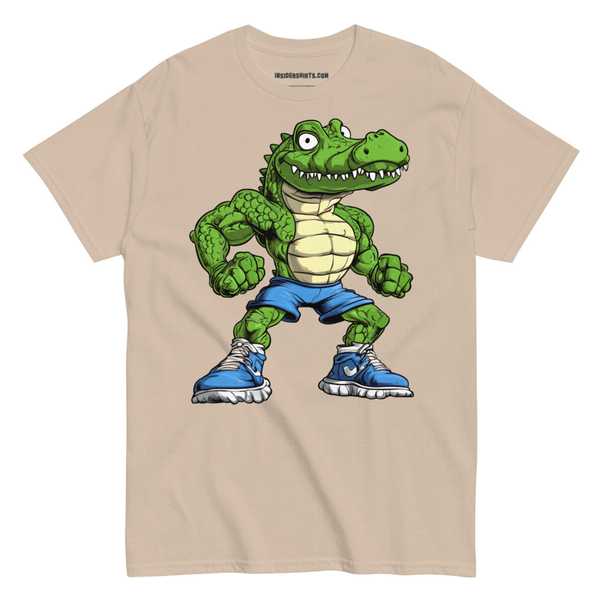 Krokodil Gym Maenner T Shirt Sand