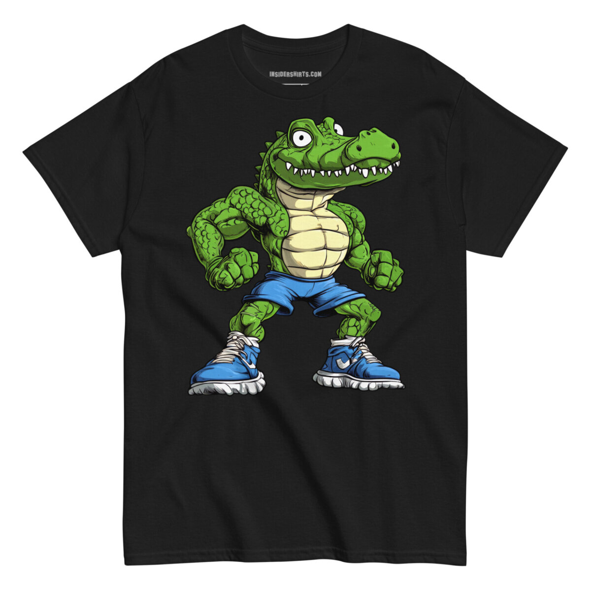 Krokodil Gym Maenner T Shirt Schwarz