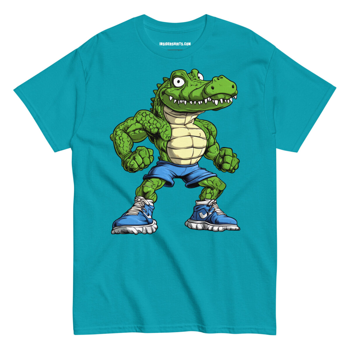 Krokodil Gym Maenner T Shirt Tropical Blue