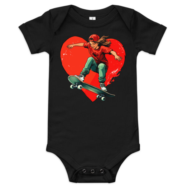 Skatergirl Babybody Schwarz