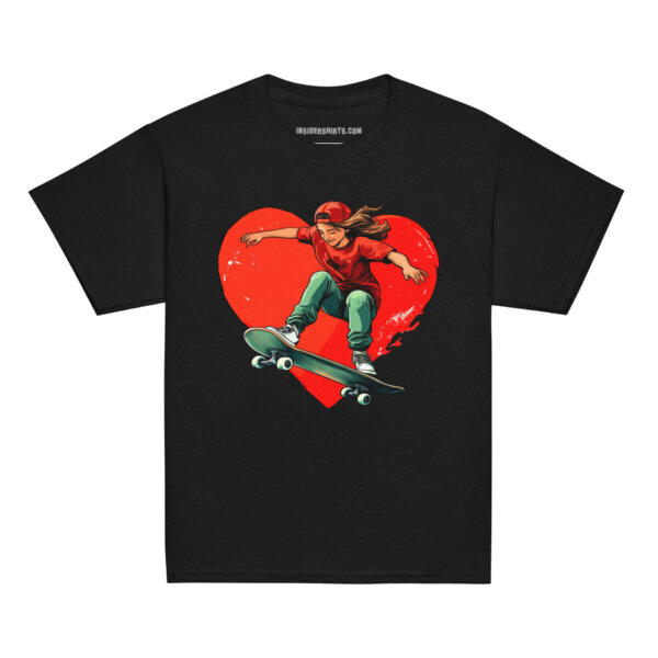 Skatergirl Kinder T Shirt Schwarz