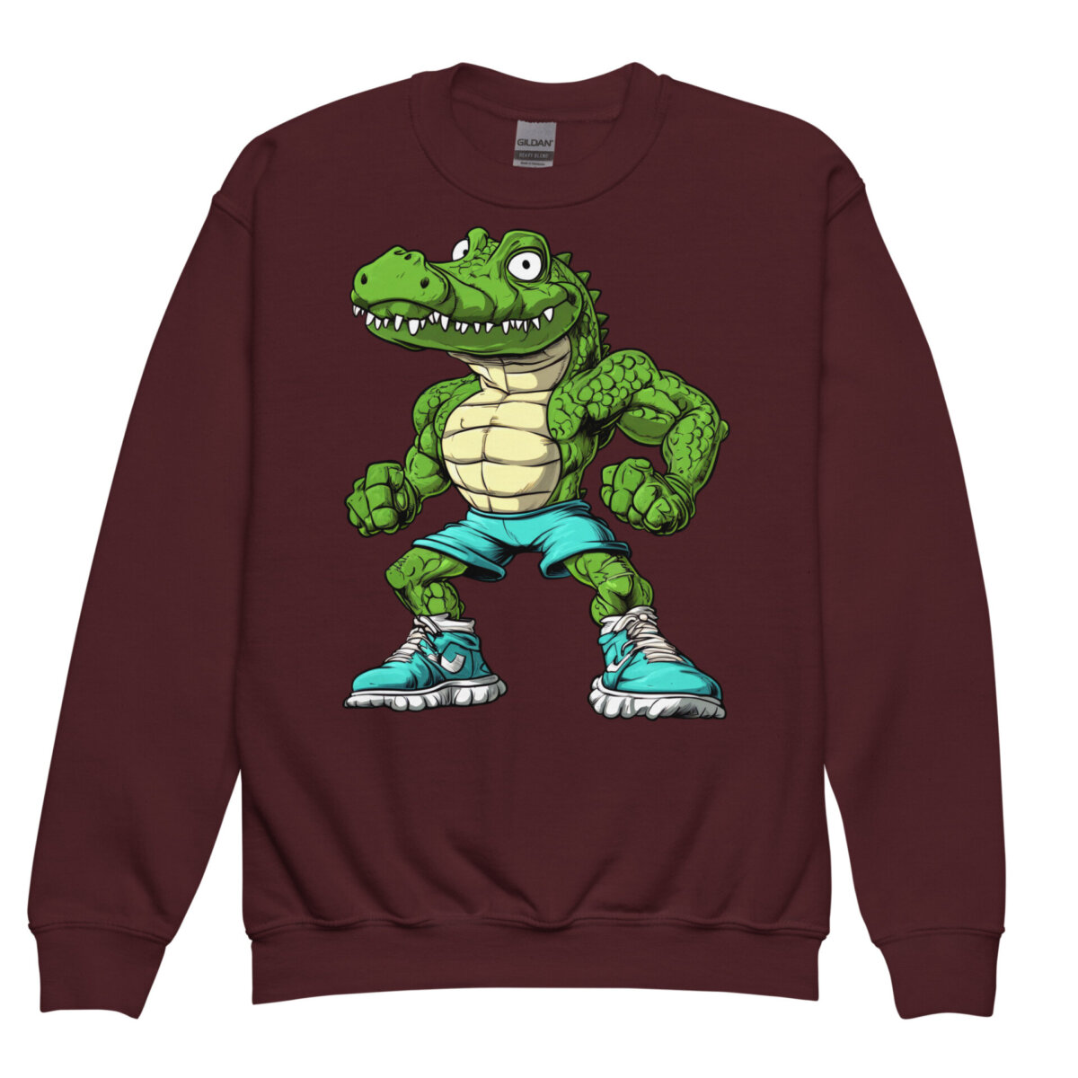 Suesses Krokodil Kinder Pullover Kastanienbraun