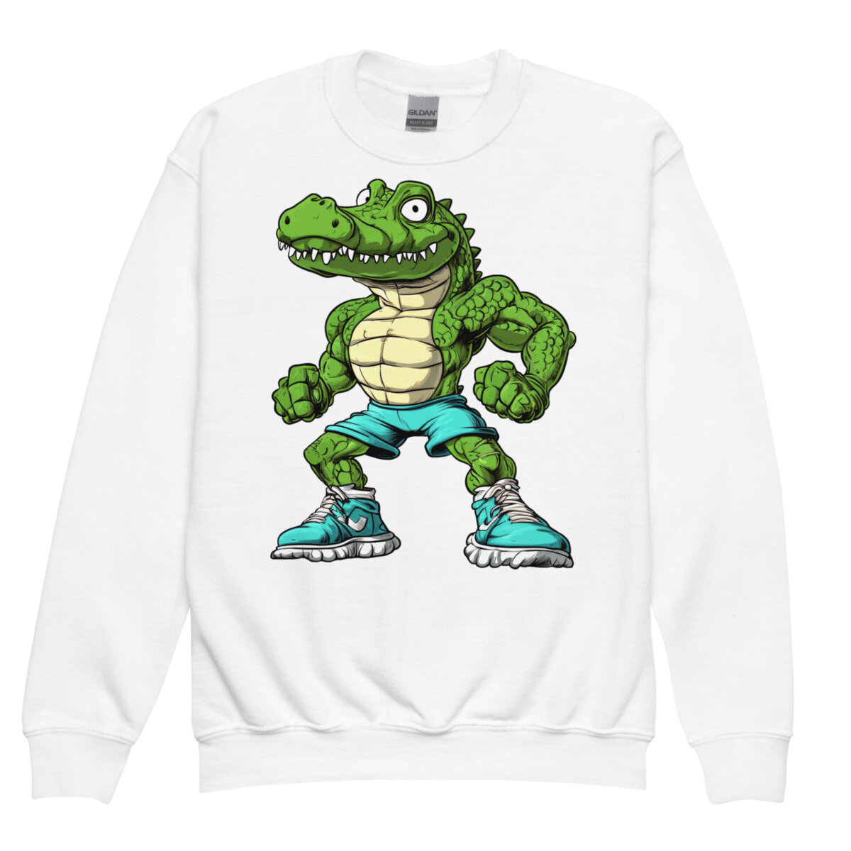 Suesses Krokodil Kinder Pullover Weiss