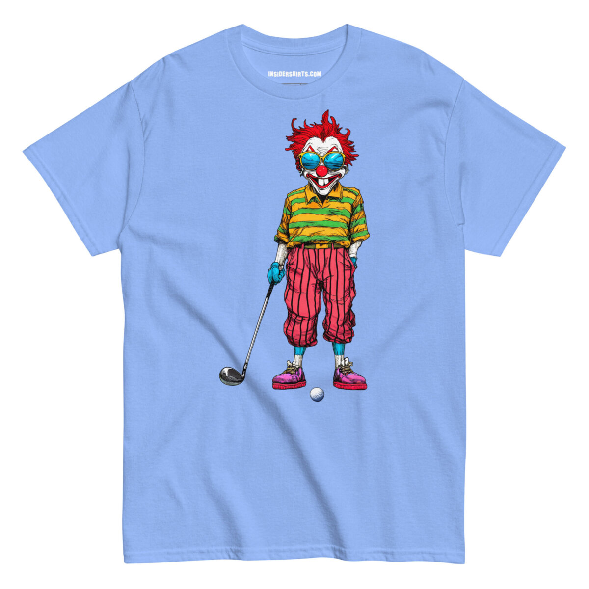 Clowns Golf Maenner T Shirt Carolina Blau