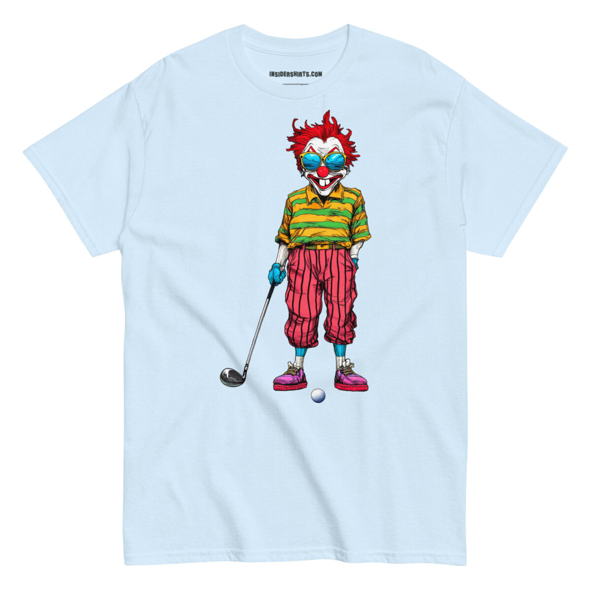 Clowns Golf Maenner T Shirt Hellblau