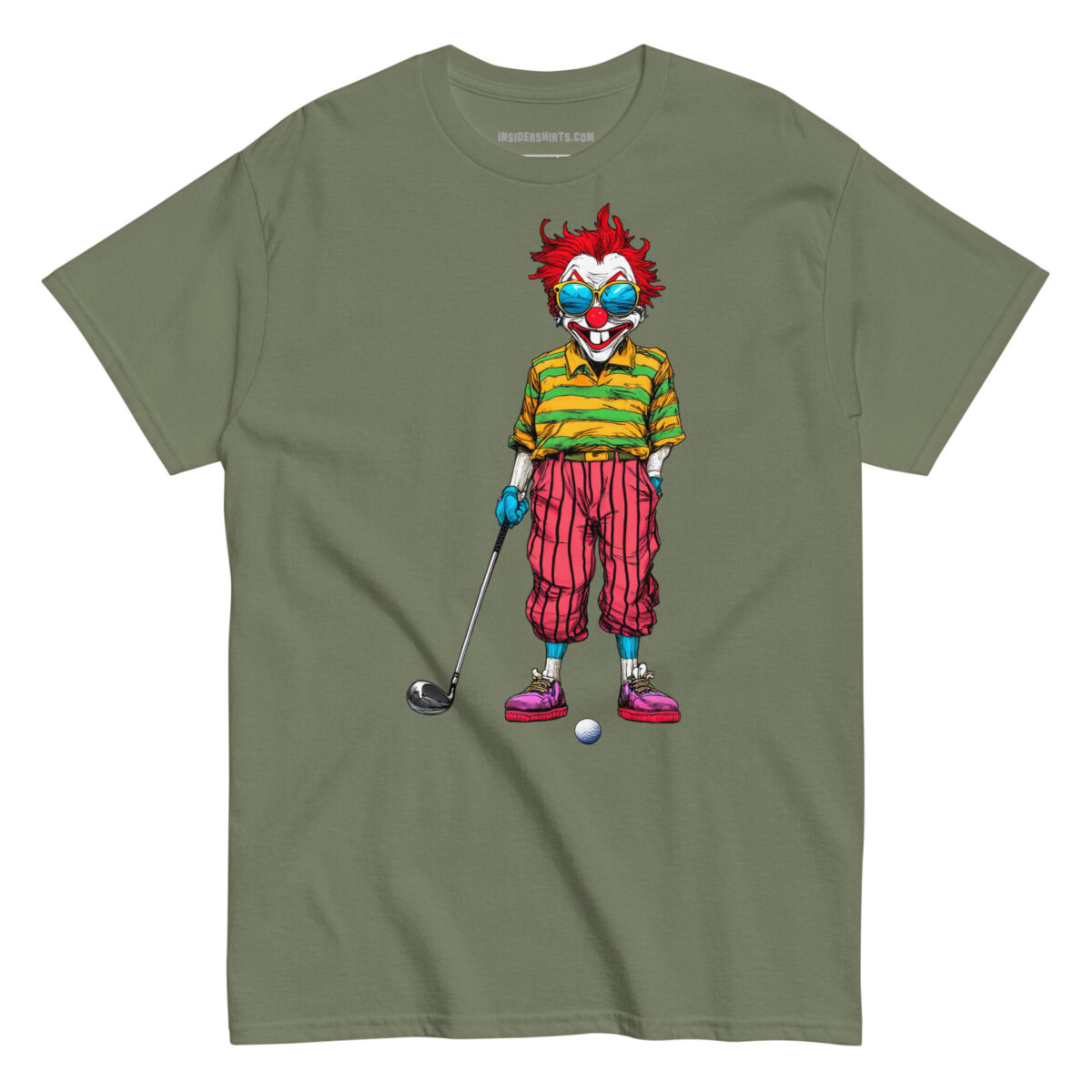 Clowns Golf Maenner T Shirt Militaergruen