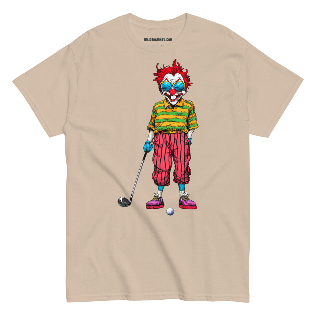 Clowns Golf Maenner T Shirt Sand