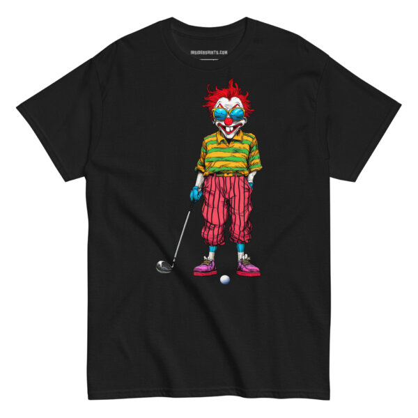 Clowns Golf Maenner T Shirt Schwarz