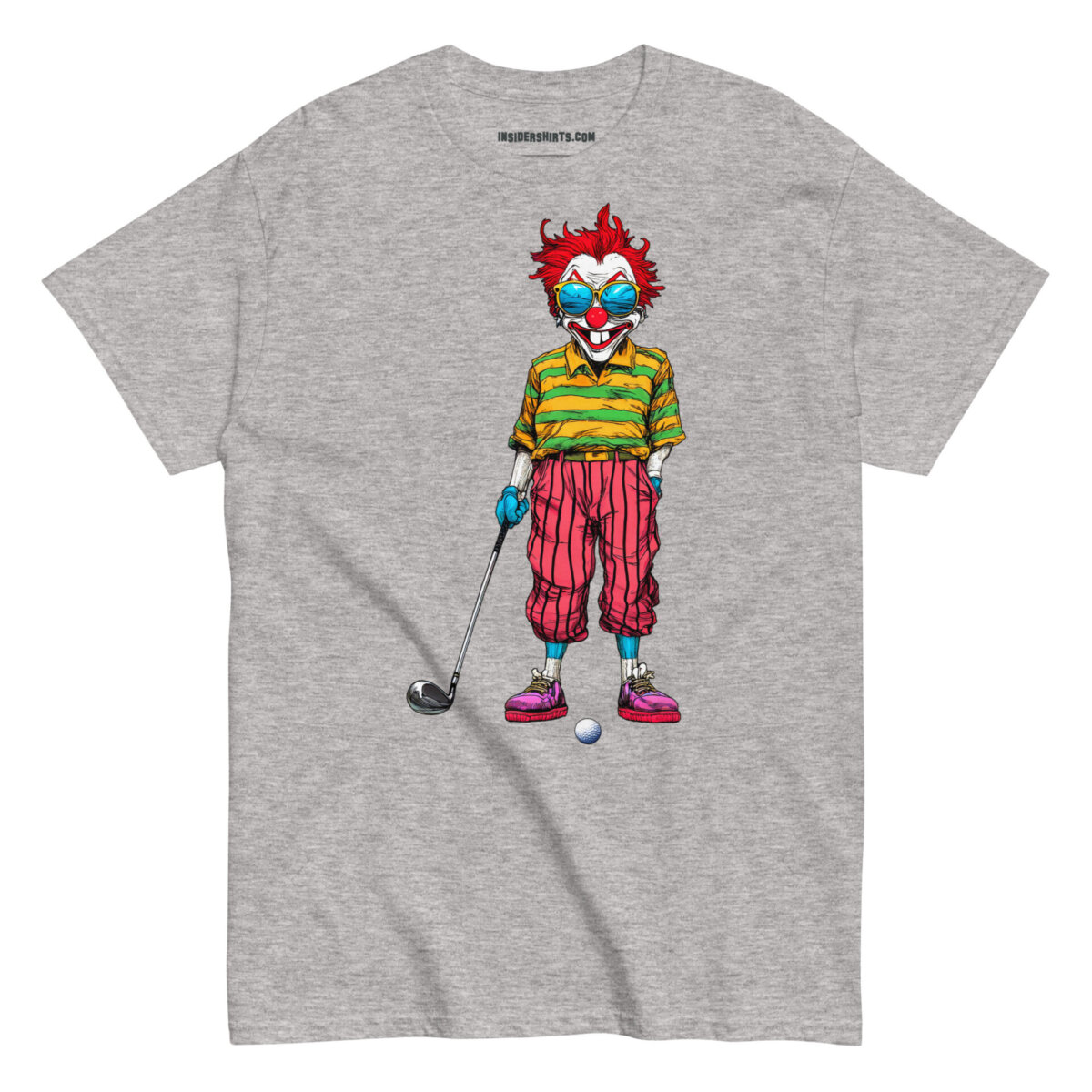 Clowns Golf Maenner T Shirt Sportgrau