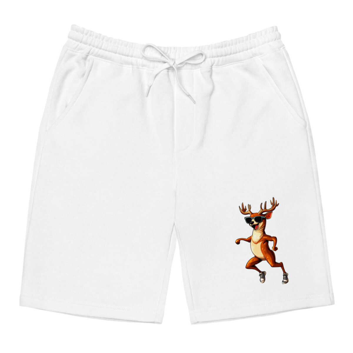 Deer Jogger Fleece Shorts Weiss