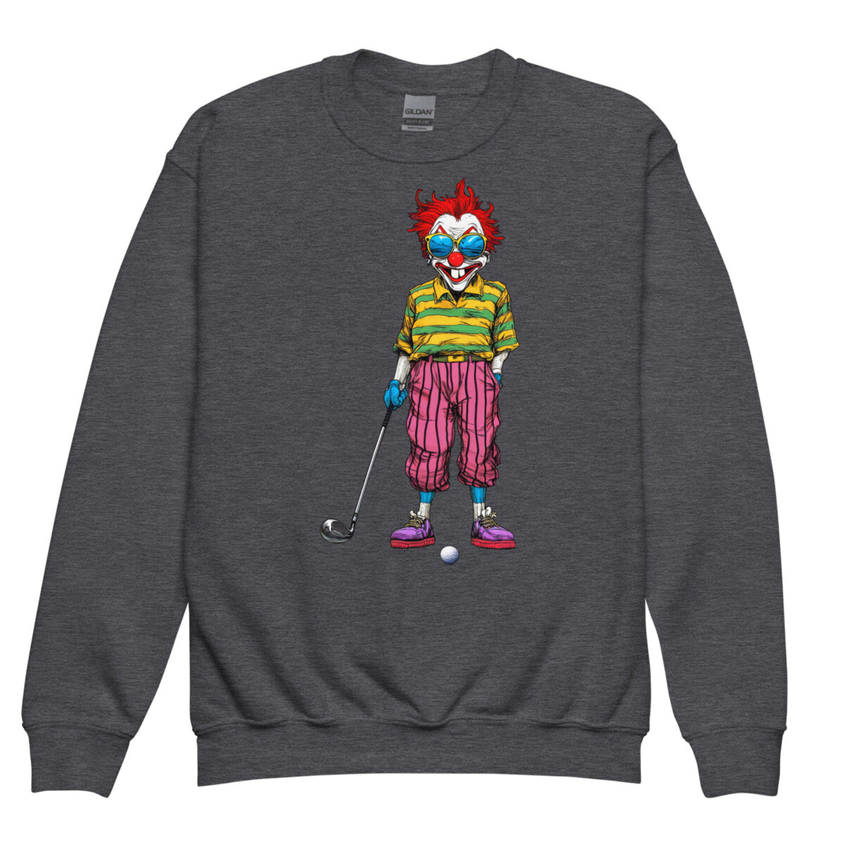 Golf Clowns Kinder Pullover Dunkles Heather