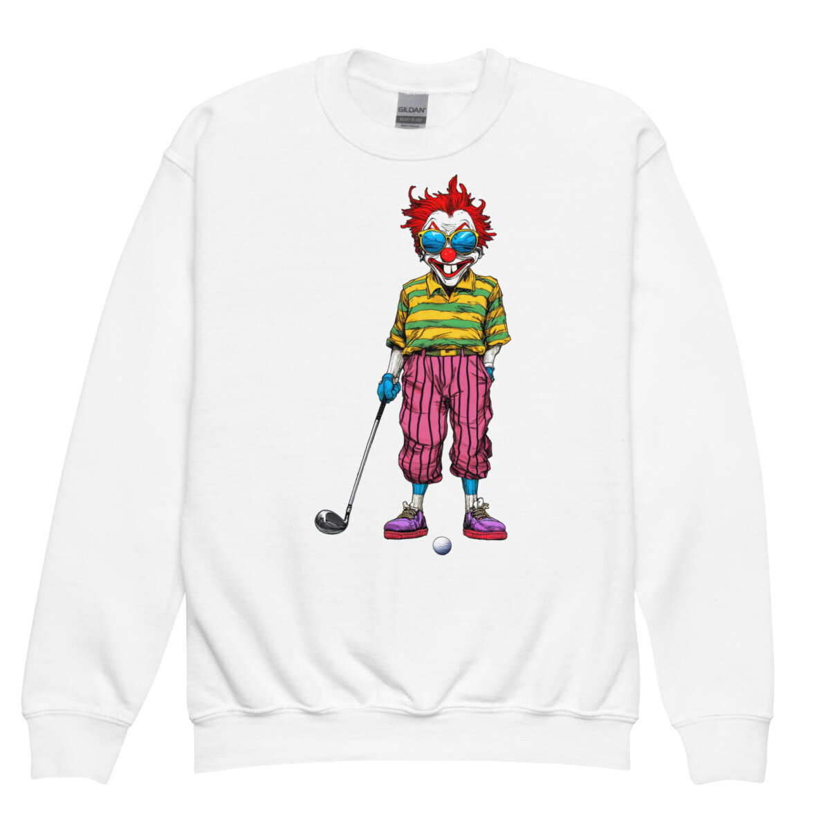 Golf Clowns Kinder Pullover Weiss