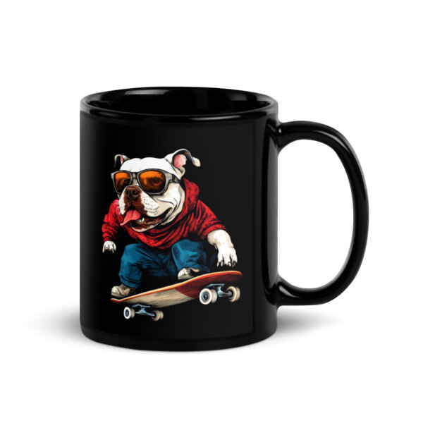 Hunde Skateboard Tasse Schwarz