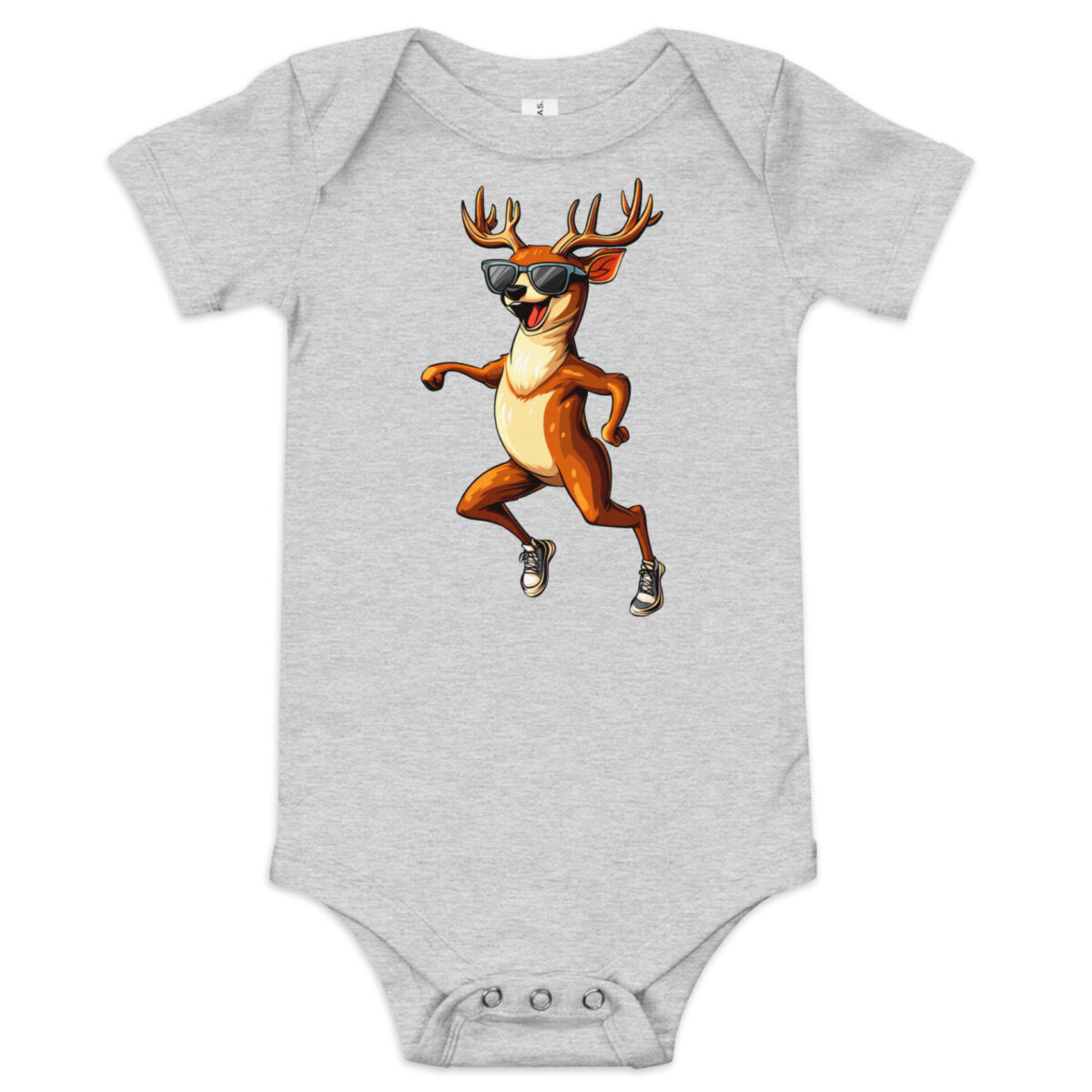 Lachender Hirsch Babybody Athletisch Heather