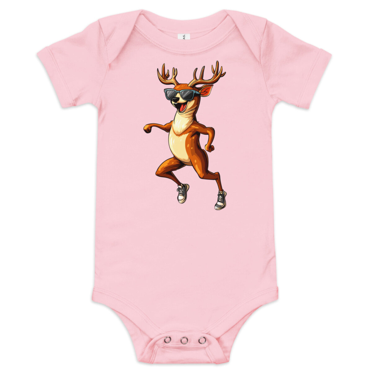 Lachender Hirsch Babybody Pink