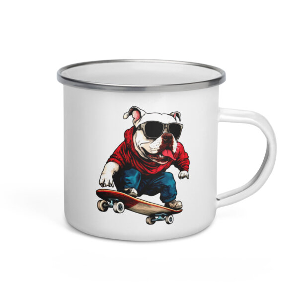 Skater Bulldoge Camping Tasse Emaille
