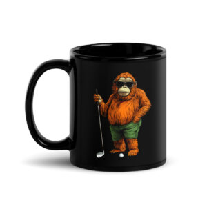 Affen Golf Tasse Schwarz